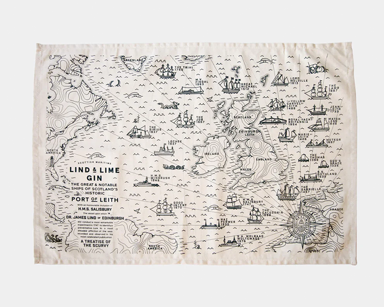 Lind & Lime Map Tea Towel